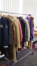 vintage coats, including 2 mink, 1 Fox - various sizes