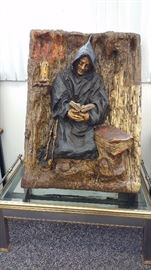 INCREDIBLE 4'x3' formed 3D sculpture....THE MAD MONK!  by Hillside Studios