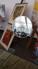 etched round mirror