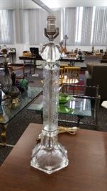 incredible vintage etched glass lamp - large and gorgeous!