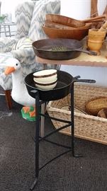 pot rack and cast iron chicken fyer
