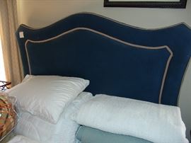 Queen size bed with upolstered headboard