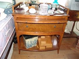 Pair of nice Baker night stands, burled wood