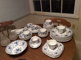 Lovely older blue & white " Indies " dishes by Johnson Brothers