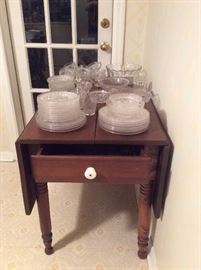Hand crafted old drop leaf family table circa 1800s. Refinished about 40 years ago