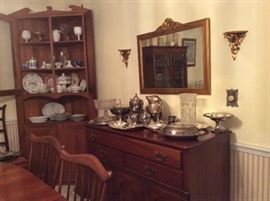 Cherry sideboard & corner cabinet