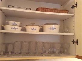 Peanut butter glass, corningware