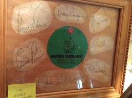 Signed autographs from 1970 Masters golf tournament