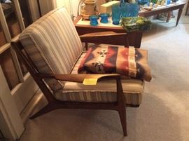 Danish mod vintage chair, native/SW blanket