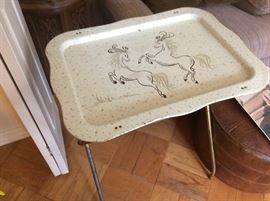 TV tray prancing horses