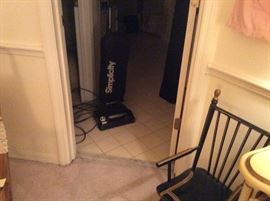 Almost new Simplicity vacuum, child's antique Hitchcock type chair 