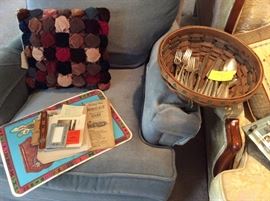 Hawaiian collection, puffy pillow, old Silverplate 