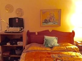 Hard rock maple Bed & typewriter 