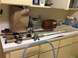 Old fishing rods & reels