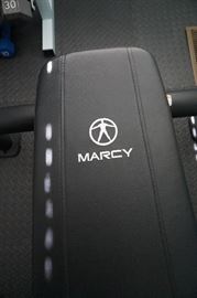 Nordic track treadmill, Marcy weight bench, weights, fitness equipment mats 
