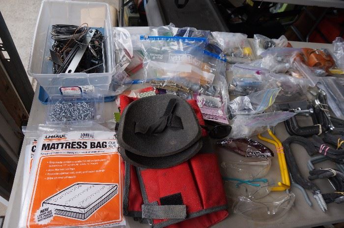 mattress bag, miscellaneous garage items
