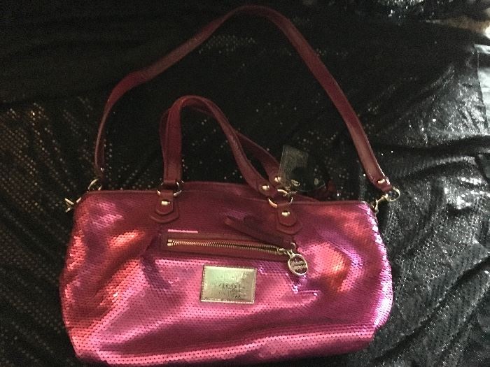 Coach poppy hot pink sequin satchel $175.00