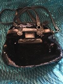 Coach poppy blue grey sequin hobo$175.00