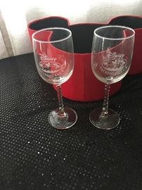 2 Disney crystal wine glasses:Disney Vacation Member $95.00