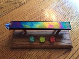 Stained Glass Kaleidoscope set with stand 