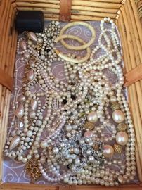 Assorted pearl necklaces