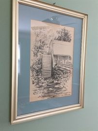 Jas F. Murray print of Gov. Winthrop's Mill, Connecticut 