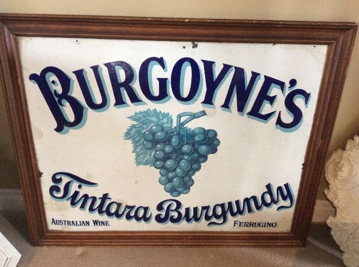 Framed Tin Wine Sign