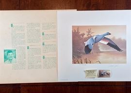 Signed/numbered print by Daniel Smith, stamp included. "Snow Goose".