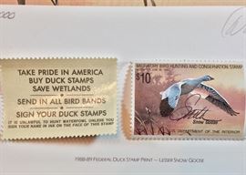 Signed/numbered print by Daniel Smith,  signed stamp included. "Snow Goose"