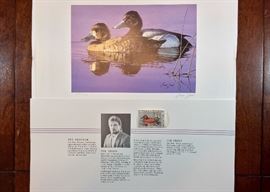 1986 signed/numbered print with stamp. Minnesota duck stamp print by Brian Jarvi.