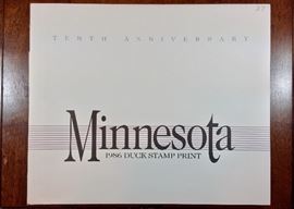 1986 signed/numbered print with stamp. Minnesota duck stamp print by Brian Jarvi.