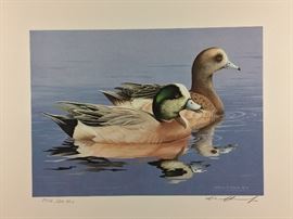 Signed/numbered print: William C. Morris. A pair of Widgeons. 1984-85 Federal Migratory Waterfowl Stamp. 