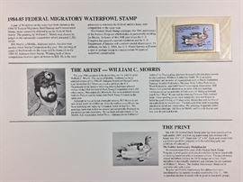 Signed/numbered print: William C. Morris. A pair of Widgeons. 1984-85 Federal Migratory Waterfowl Stamp. 