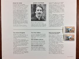 SPECTACLED EIDER. Signed/numbered print, 2 stamps, one is signed. Joseph Hautman, 1992-1993 Federal Duck stamp print. 