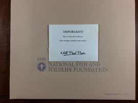 Signed/numbered/COA/signed stamp. 1991 Icy Reflection - Pintails by Daniel Smith.