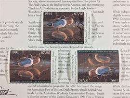 Signed/numbered/COA/signed stamp. 1991 Icy Reflection - Pintails by Daniel Smith.