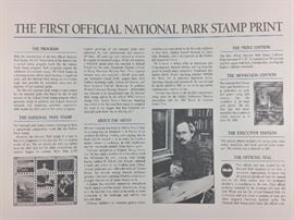 Signed/numbered/seal, The First Official National Park Stamp Print. 1988 Passing Showers - Yellowstone by Michael Coleman.