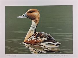 Signed/numbered/stamp, 1986-87 Federal Duck stamp print by Burton E. Moore, Jr.