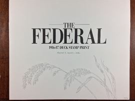 Signed/numbered/stamp, 1986-87 Federal Duck stamp print by Burton E. Moore, Jr.