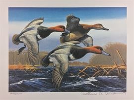 Signed/numbered/stamp. Arthur Anderson, 1987-88 Federal Migratory Bird Hunting and Conservation Stamp.