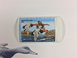 Signed/numbered/stamp. Arthur Anderson, 1987-88 Federal Migratory Bird Hunting and Conservation Stamp.
