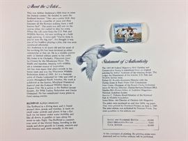 Signed/numbered/stamp. Arthur Anderson, 1987-88 Federal Migratory Bird Hunting and Conservation Stamp.