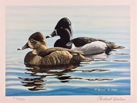 Signed/numbered/stamp. 1985 CA Waterfowl Stamp Print by Richard Wilson.