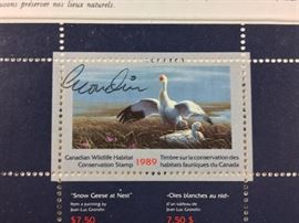 Signed/numbered/signed stamp. 1989 Wildlife Habitat Canada Conservation Stamp & Print. Artist: Jean -Luc Grondin.