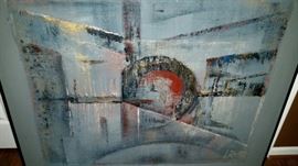 Abstract SKYLINE by listed artist Lee Reynolds. Please ask to see this piece...