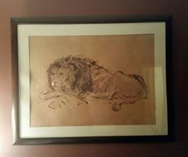 HUGE "roaring" Lion Art