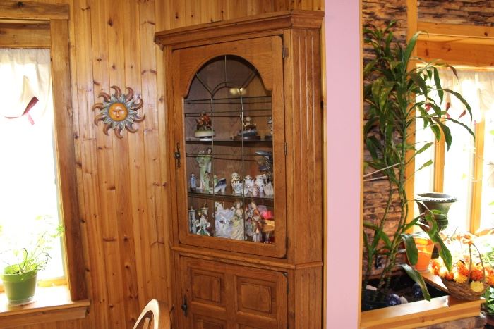 oak corner cabinet