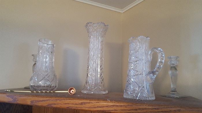 Cut Glass Pitchers and Vases