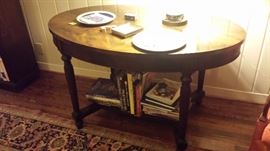 Oval empire revival Flame Mahogany table from "Edgewood" Butterfield Home..