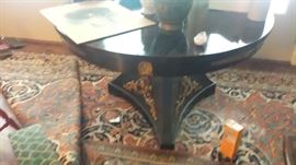 Black Laquer Triparte Gueridon Center Table Comes with an evaluation from Sotheby's in New York